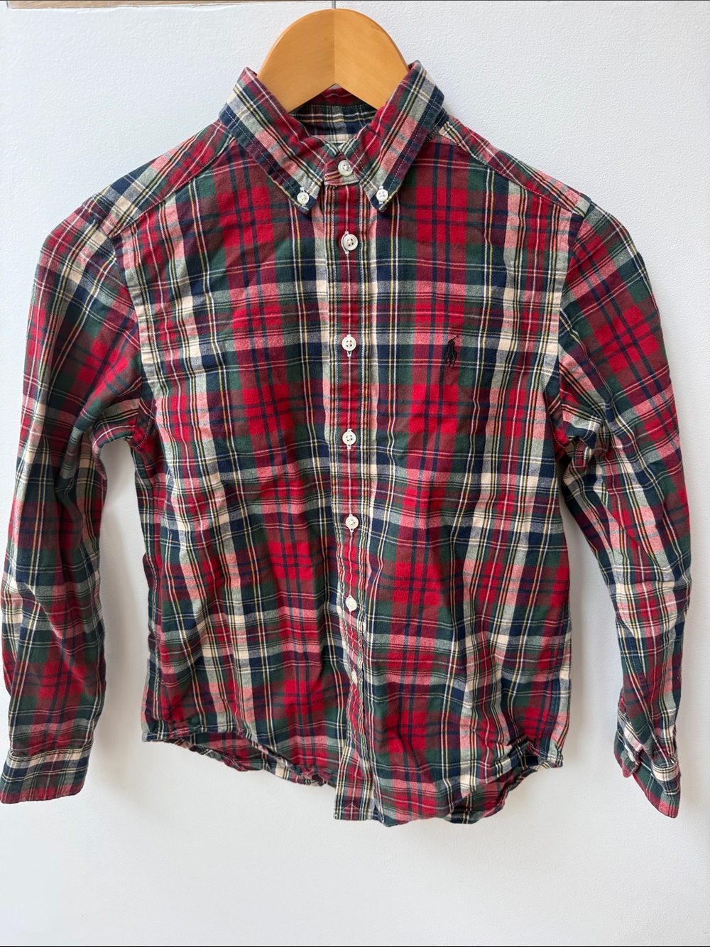 Kid’s Polo by Ralph Lauren Red, Green & Cream Plaid Button-Down Shirt